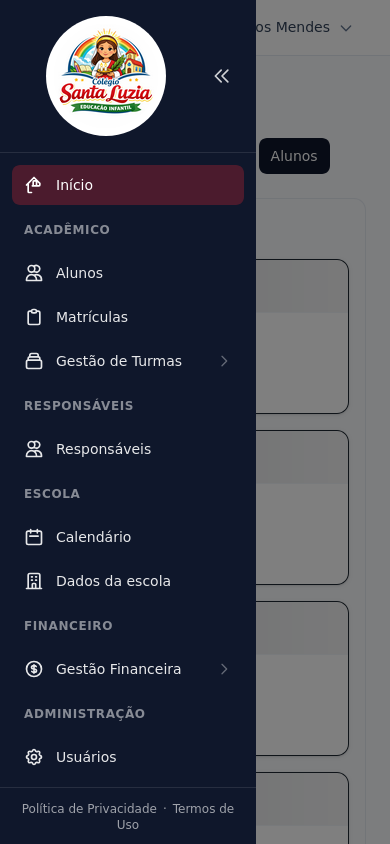 Menu lateral (mobile)
